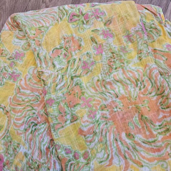 Lilly Pulitzer Target Murfee Wrap Scarf Yellow Floral Oversized Beachy Tropical - Picture 4 of 9